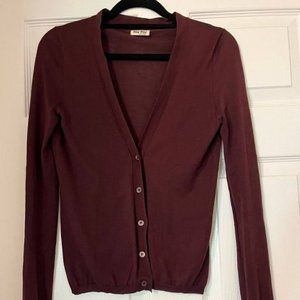 MIUMIU burgundy color cardigan XS